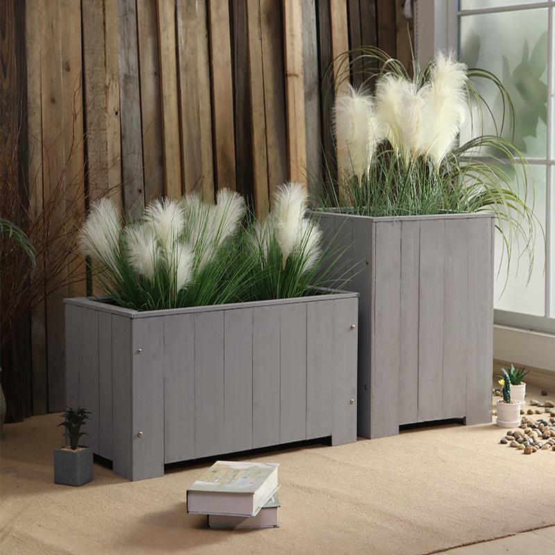 Outdoor Wood Flower Box - Length 100x width 40x height 40cm | Grey