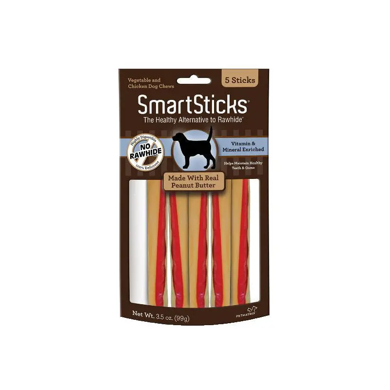 SmartSticks Chews, Peanut Butter 5 Pack