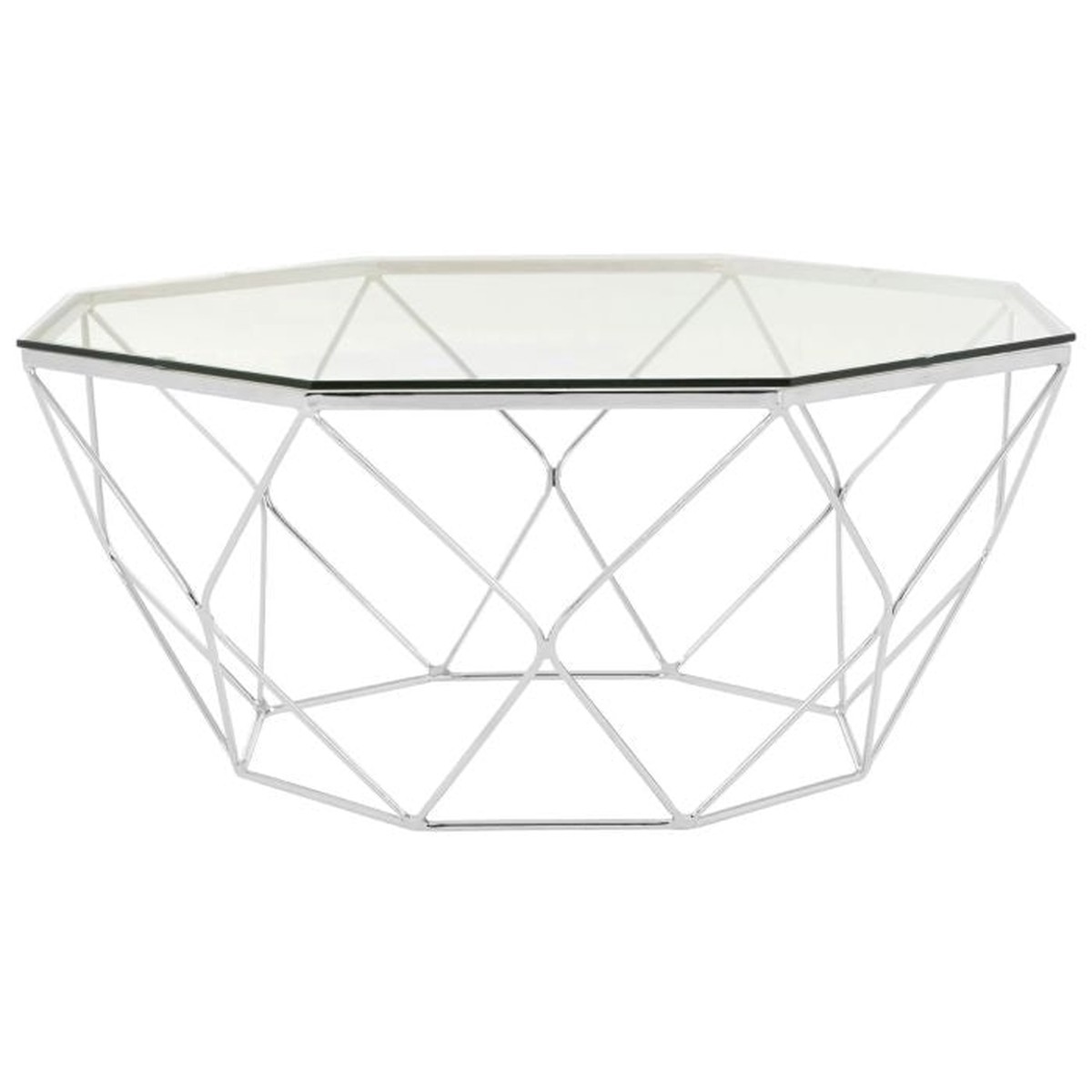 Anaco Clear Glass Top Coffee Table With Chrome Base