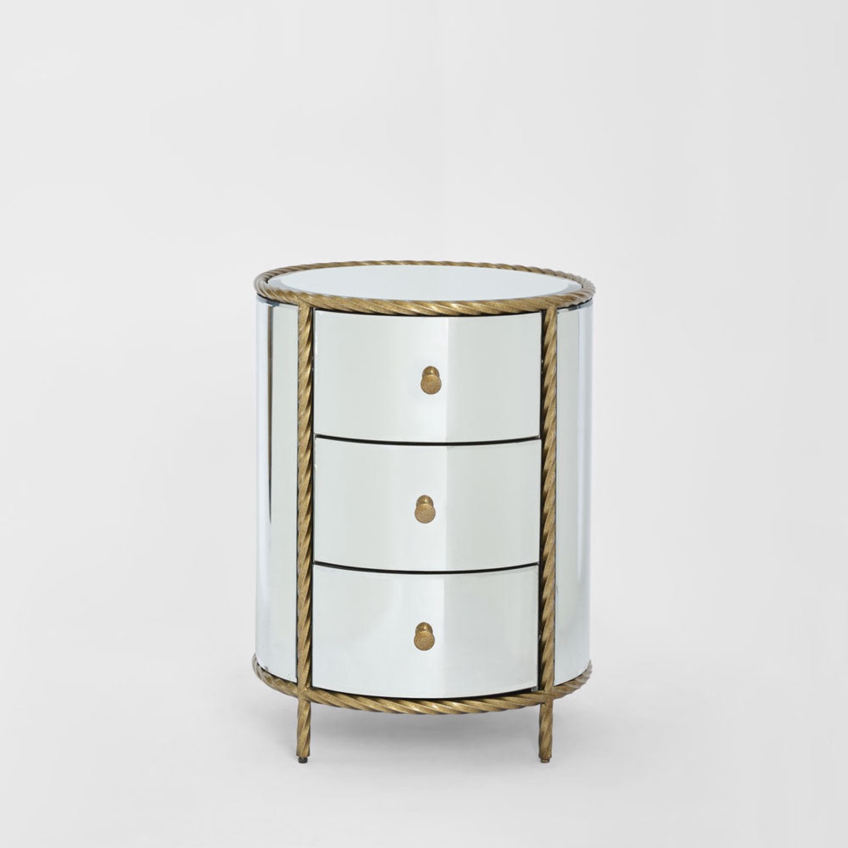Palais Bedside 3 Drawer Mirror & Gold