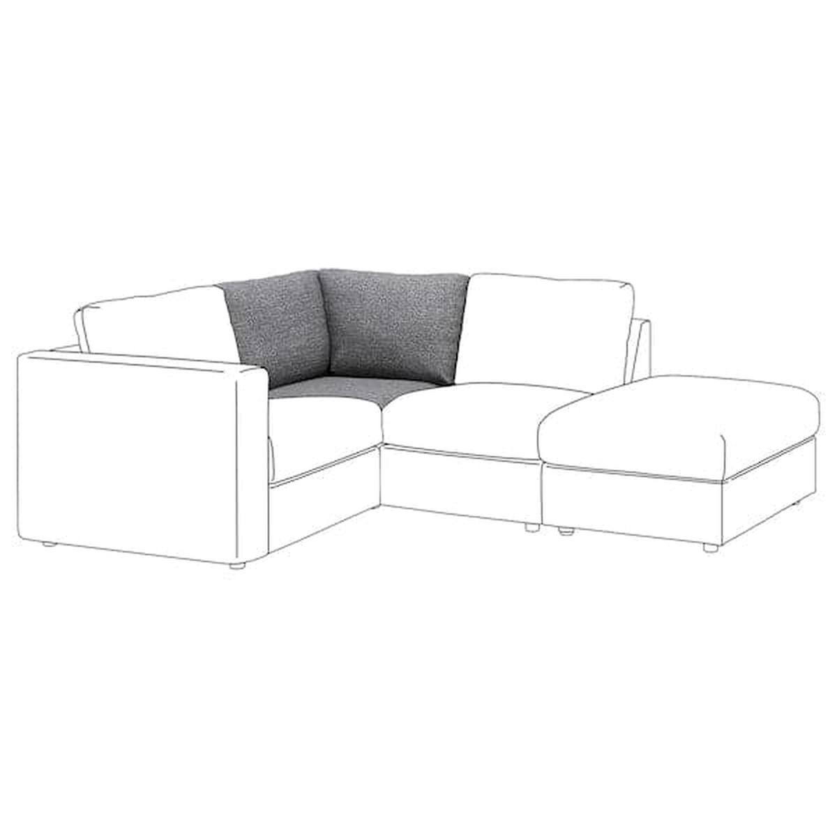 VIMLE corner section, Lejde grey/black, 93 cm
